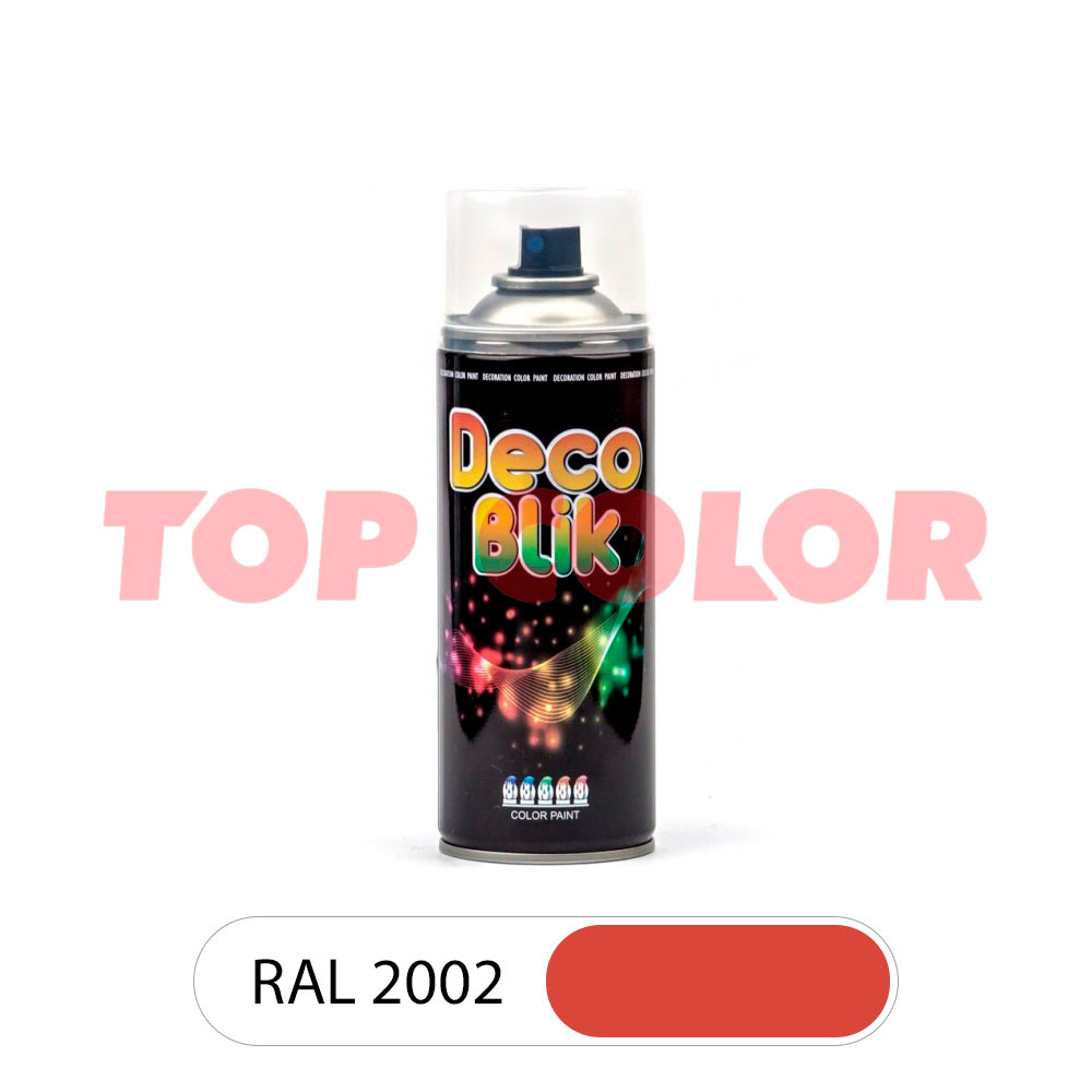 Спрей-краска глянцевая DECO BLIK RAL 2002 Алый 0,4л