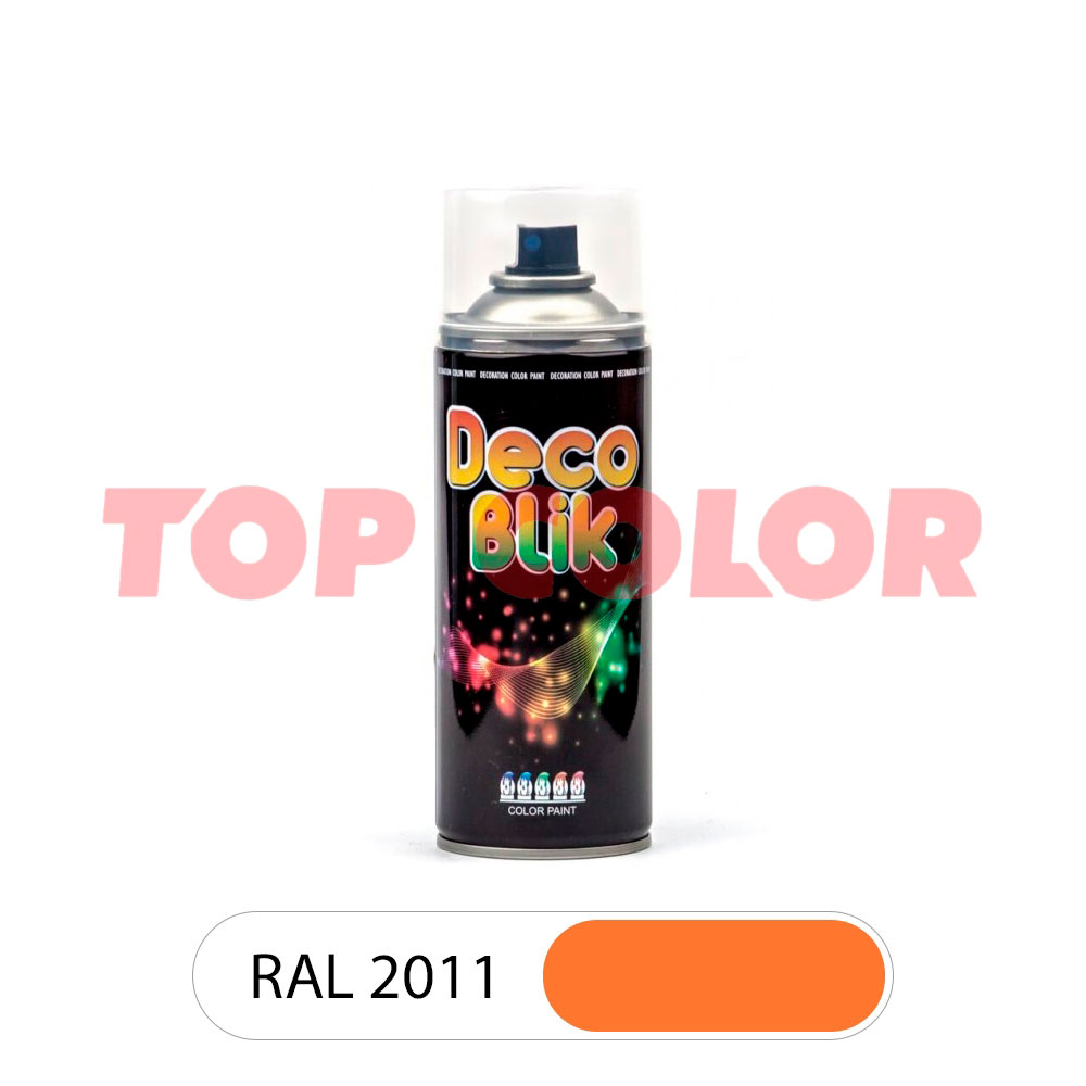 Спрей-краска глянцевая DECO BLIK RAL 2011 Насыщенный оранжевый 0,4л