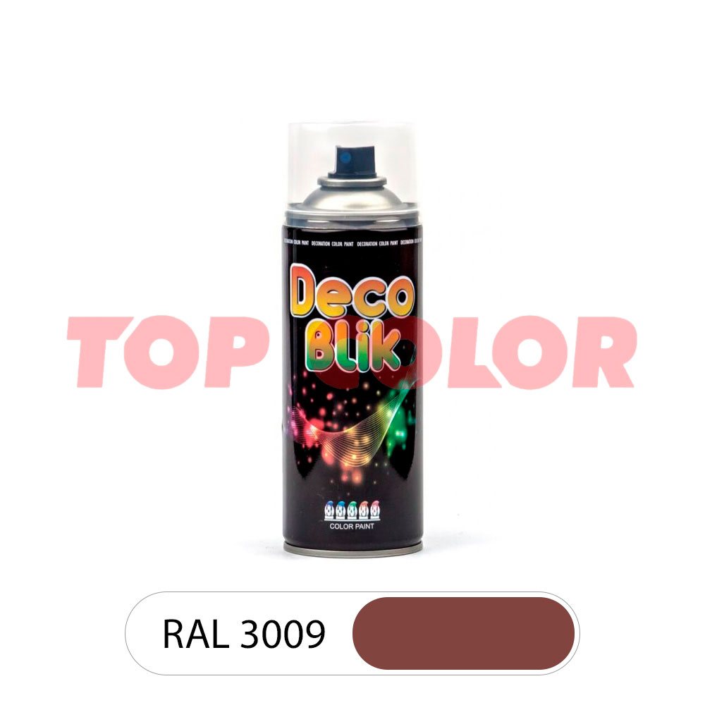 Спрей-фарба глянцева DECO BLIK RAL 3009 Червона окис 0,4л