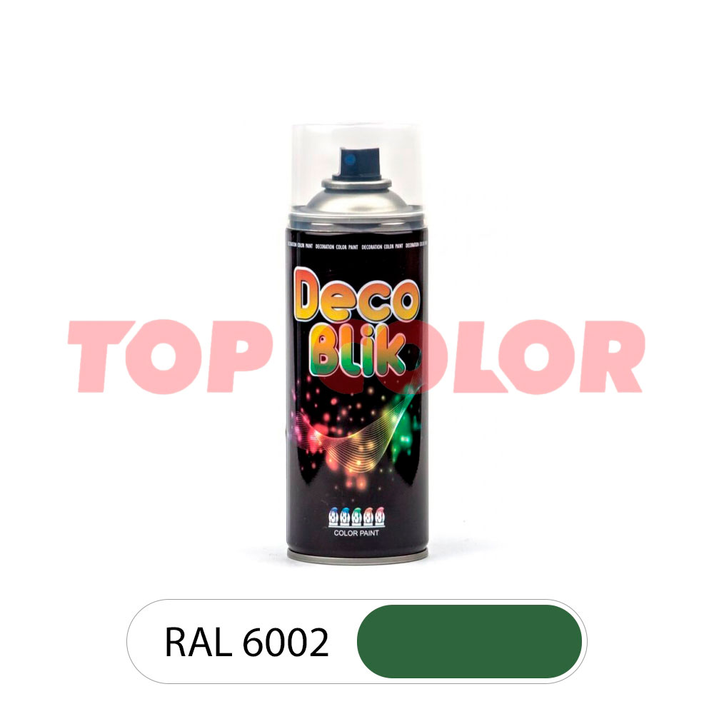 Спрей-краска глянцевая DECO BLIK RAL 6002 Лиственно-зеленый 0,4л