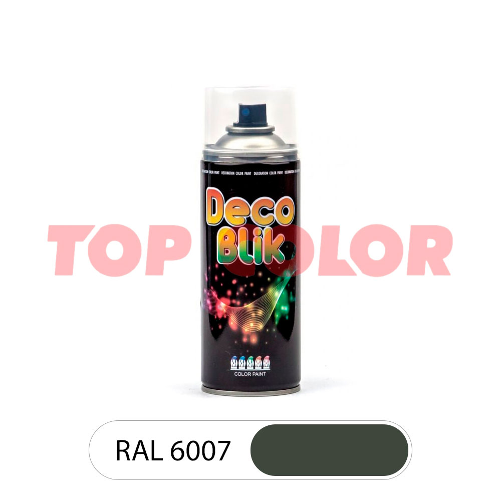 Спрей-краска глянцевая DECO BLIK RAL 6007 Бутылочно-зеленый 0,4л