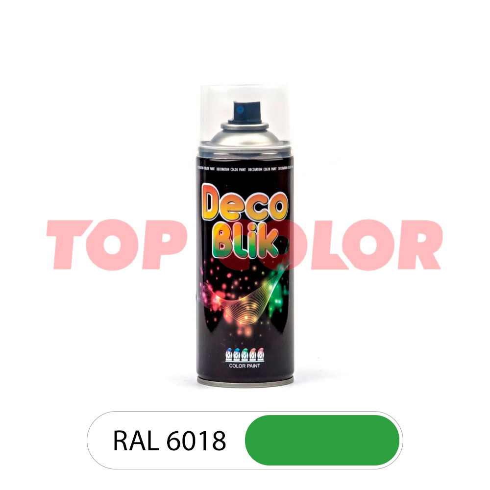 Спрей-краска глянцевая DECO BLIK RAL 6018 Желто-зеленый 0,4л