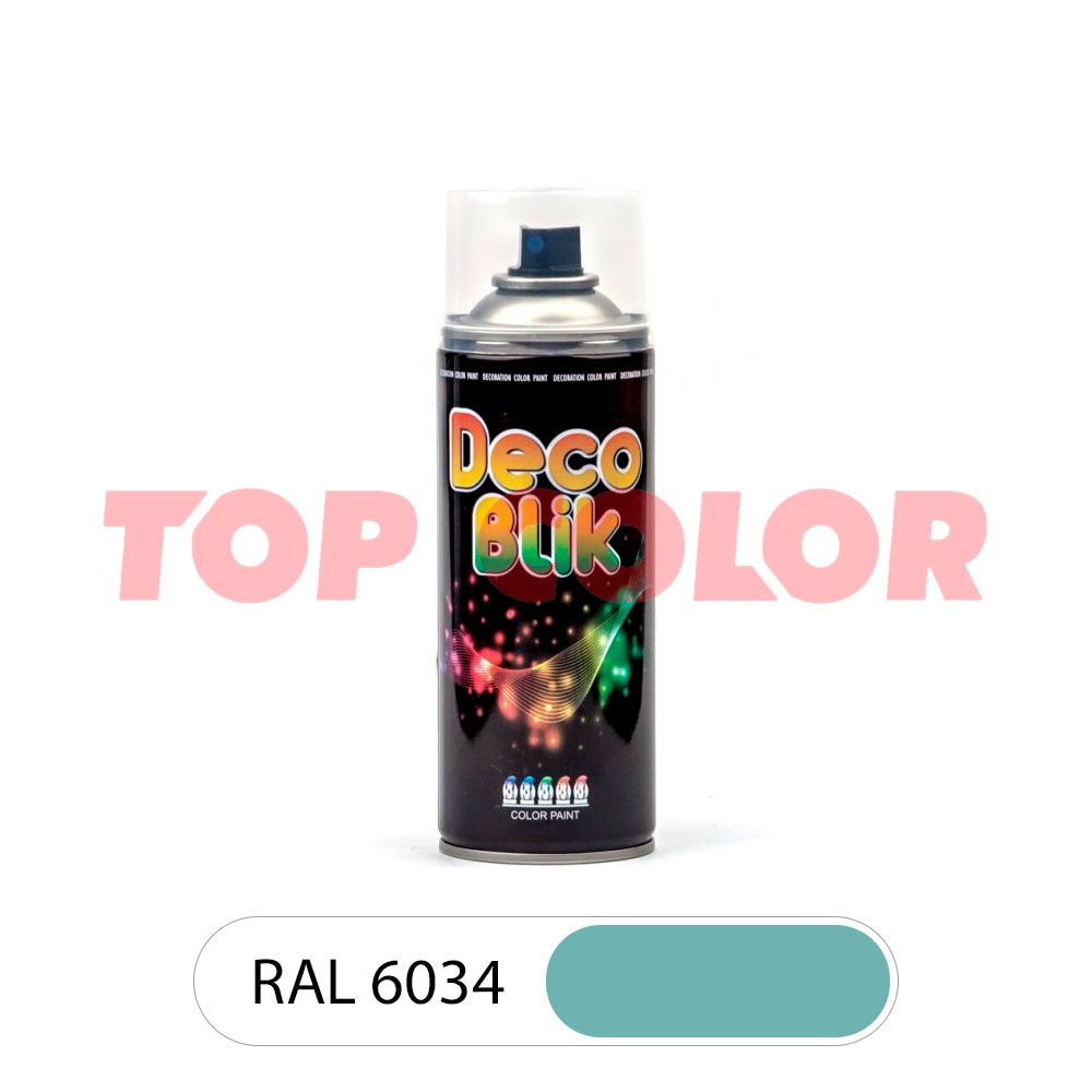 Спрей-краска глянцевая DECO BLIK RAL 6034 Пастельно-бирюзовый 0,4л