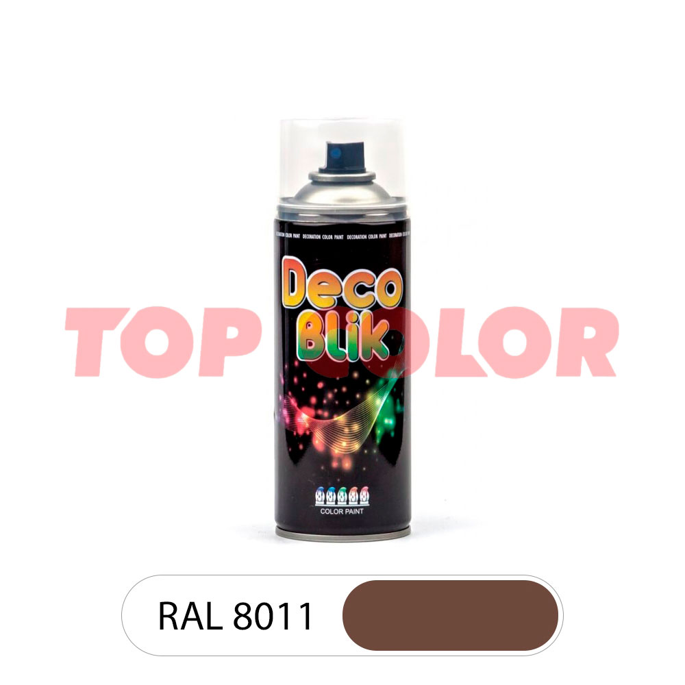 Спрей-краска глянцевая DECO BLIK RAL 8011 Орехово-коричневый 0,4л